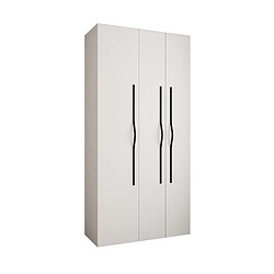 Abiks Meble Armoire à portes battantes Como 2 245,5/120/40 3 portes (blanc/noir)