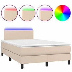 Maison Chic Lit adulte- Lit + matelas,Sommier à lattes de lit avec matelas LED cappuccino 120x190 cm -GKD61226