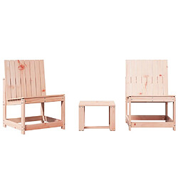 vidaXL Salon de jardin 3 pcs bois massif douglas