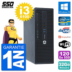 PC HP ProDesk 400 G3 SFF Intel Core i3-6100 RAM 32Go SSD 120Go Windows 10 Wifi - Occasion