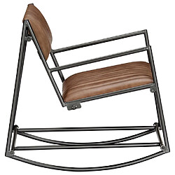 Acheter Maison Chic Chaise à bascule | Fauteuil Relax, design moderne Marron clair Cuir véritable -GKD44202