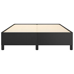 Maison Chic Lit adulte - Lit simple Cadre de lit,Structure du lit Contemporain Noir 140x200 cm Similicuir -MN22771 pas cher