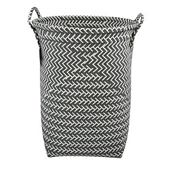 MSV Panier de rangement avec poignées 30x40cm Gris Foncé & Blanc