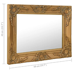 vidaXL Miroir mural style baroque 50x40 cm Doré pas cher