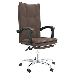 vidaXL Fauteuil inclinable de bureau Marron Similicuir