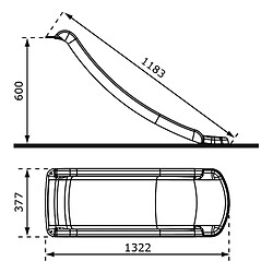 Avis AXI Sky120 Toboggan Gris - 118 cm | Élément complémentaire pour aire de jeux / maison de jeu enfant | Toboggan pour hauteur de estrade 60 cm