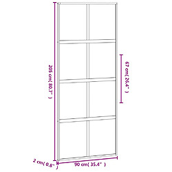 vidaXL Porte coulissante noir 76x205 cm verre trempé aluminium pas cher