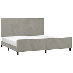 Avis Maison Chic Lit adulte - Cadre Structure de lit avec tête de lit Contemporain Gris clair 200x200 cm Velours -MN31391