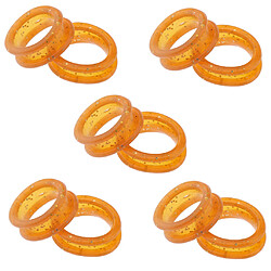 10pcs cheveux de coiffeur en silicone toilettage cisailles ciseaux doigt bague poignées inserts orange