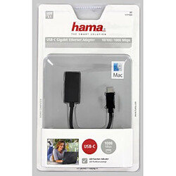 HAMA Adaptateur Ethernet Gigabit type USB-C, 10/100/1 000 Mbps