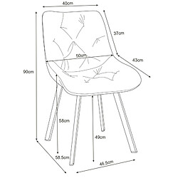 AKORD 1 Pièce chaise matelassée de salle à manger en velours Rose