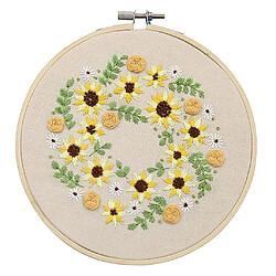 Cerceau De Broderie Enfants Adulte Point De Croix Kits De Fils-feuilles De Fleurs Style 3