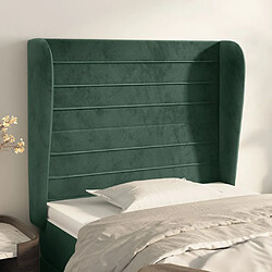 vidaXL Tête de lit avec oreilles Vert foncé 83x23x118/128 cm Velours