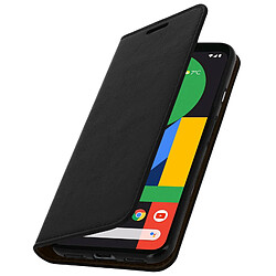 Avizar Étui Google Pixel 4 XL Folio Cuir Véritable Porte cartes Support Vidéo - noir