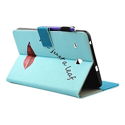 Wewoo Housse Étui pour Samsung Galaxy Tab E 8.0 / T377 Lèvres et Feuilles Motif Horizontal Flip en cuir avec Support & Portefeuille & Slots de cartes Sleep / Wake-up Fonction & Pen Slot pas cher