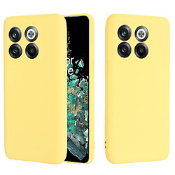 Coque en silicone antichoc, doublure en fibre, anti-rayures avec sangle pour votre OnePlus 10T 5G/Ace Pro 5G - jaune