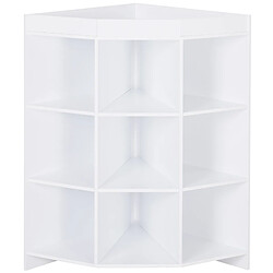 Homcom Meuble de rangement d'angle unité de rangement 9 niches 3 tiroirs non tissé MDF blanc pas cher