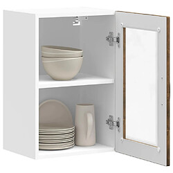 Acheter vidaXL Armoire murale de cuisine avec porte en verre Porto chêne fumé