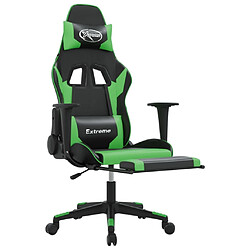 Avis Maison Chic Chaise de jeu, Chaise gaming de massage et repose-pied, Fauteuil gamer,Chaise de Bureau Noir et vert Similicuir -GKD33843