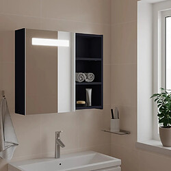 vidaXL Armoire de salle de bain à miroir avec LED gris 60x13x52 cm