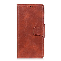 Etui en PU Cheval fou marron pour votre Xiaomi Redmi Note 9