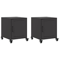 vidaXL Tables de chevet 2 pcs noir 36x39x43,5 cm acier