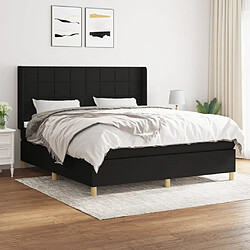 Maison Chic Lit Adulte - Lit simple Lit à sommier tapissier avec matelas moelleux - Meuble de Chambre - Noir 180x200 cm Tissu -MN41703