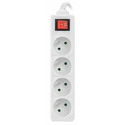 Lanberg Power strip 1.5m, white, 4 sockets, with switch, cle made of solid copper pas cher