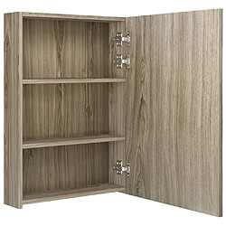 Maison Chic Armoire de salle de bain,Meuble de rangement,Meuble haut à miroir LED Chêne 50x13x70 cm -GKD936623 pas cher