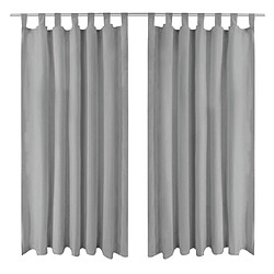 vidaXL Rideau occultant avec boucles 2 pcs 140 x 225 cm Gris