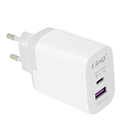 Chargeur Secteur USB et USB-C Quick Charge 3.0 Power Delivery 18W LinQ Blanc