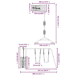 vidaXL Aire de jeux d'extérieur bois massif de douglas pas cher