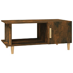 vidaXL Table basse chêne fumé 90x50x40 cm bois d'ingénierie