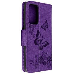 Avizar Étui Motif papillon-fleur Samsung Galaxy A33 Portefeuille Support Vidéo Violet