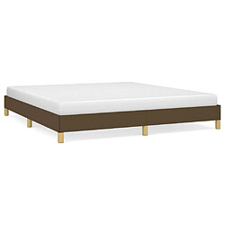 vidaXL Cadre de lit sans matelas marron foncé 180x200 cm tissu