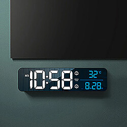 Miroir De Chevet Music Digital Clock LED Avec Température 2 Alarmes Noir pas cher