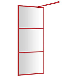 Acheter vidaXL Paroi de douche avec verre ESG transparent rouge 80x195 cm