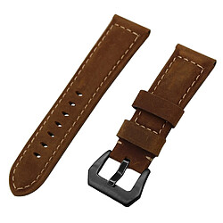 Bracelet en PU fendue avec grosse boucle noire marron foncé pour votre Huawei Watch GT