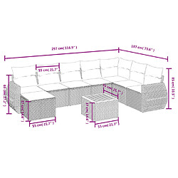 Avis Maison Chic Ensemble Tables et chaises d'extérieur 9 pcs avec coussins,Salon de jardin noir résine tressée -GKD756180