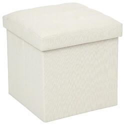 Atmosphera, Createur D'Interieur Pouf coffre pliable Lysandre - L. 38 x H. 38 cm - Beige