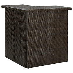 vidaXL Table d'angle de bar Marron 100x50x105 cm Résine tressée