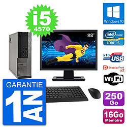 PC Dell 7020 SFF Ecran 22" i5-4570 RAM 16Go Disque Dur 250Go Windows 10 Wifi - Occasion