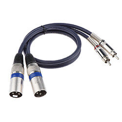 câble de raccordement double XLR mâle à double RCA mâle, cordon audio 2-XLR à 2 RCA 50cm