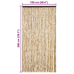 vidaXL Rideau anti-mouches beige 100x200 cm chenille pas cher