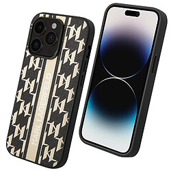 Karl Lagerfeld Coque pour iPhone 14 Pro Dos Cuir Vegan Bords Rehaussés Noir