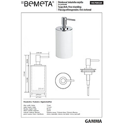 Bemeta - Maison De La Tendance Distributeur de savon liquide rond à poser GAMMA en laiton chrome mat / 250 ml