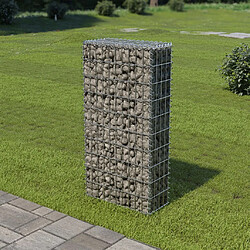 vidaXL Mur en gabion avec couvercles Acier galvanisé 50x20x100 cm 