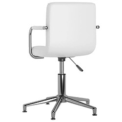 Avis vidaXL Chaise pivotante de salle à manger Blanc Similicuir