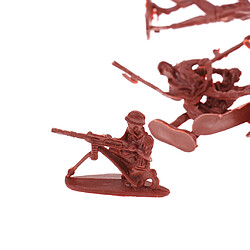 Avis 120 pièces soldat en plastique figurines de l'armée 4cm pour le modèle de scène de sable de l'armée marron