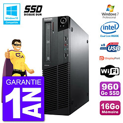 PC Lenovo ThinkCentre M82 SFF G640 RAM 16Go SSD 960Go Graveur DVD Wifi W7 - Occasion